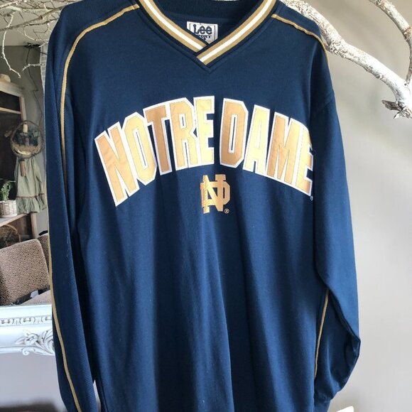 VINTAGE 90'S MEN'S LEE SPORT NOTRE DAME LONG SLEEVE EMBROIDERED LOGO MED. NWT - Picture 8 of 9